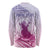 Personalised Hawaii Monk Seal Long Sleeve Shirt Polynesian Tattoo With Tropical Flowers - Purple Gradient