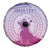 Personalised Hawaii Monk Seal Spare Tire Cover Polynesian Tattoo With Tropical Flowers - Purple Gradient