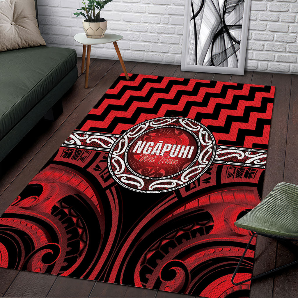 Aotearoa Ngapuhi Area Rug Maori Iwi Poutama Puhoro Tattoo