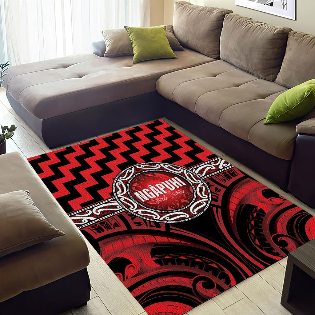 Aotearoa Ngapuhi Area Rug Maori Iwi Poutama Puhoro Tattoo