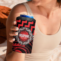 Aotearoa Ngapuhi Personalised 4 in 1 Can Cooler Tumbler Maori Iwi Poutama Puhoro Tattoo