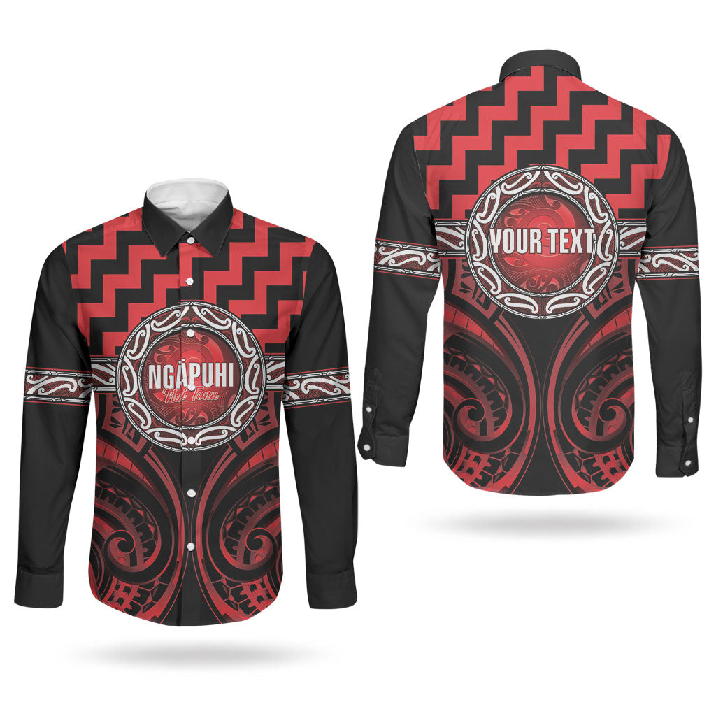 Aotearoa Ngapuhi Personalised Couples Matching Puletasi and Long Sleeve Button Shirt Maori Iwi Poutama Puhoro Tattoo