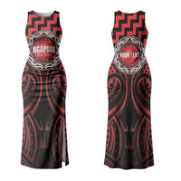 Aotearoa Ngapuhi Personalised Couples Matching Tank Maxi Dress and Long Sleeve Button Shirt Maori Iwi Poutama Puhoro Tattoo