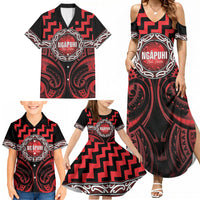Aotearoa Ngapuhi Personalised Family Matching Summer Maxi Dress and Hawaiian Shirt Maori Iwi Poutama Puhoro Tattoo