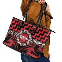 Aotearoa Ngapuhi Leather Tote Bag Maori Iwi Poutama Puhoro Tattoo