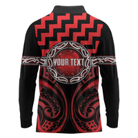 Aotearoa Ngapuhi Personalised Long Sleeve Polo Shirt Maori Iwi Poutama Puhoro Tattoo