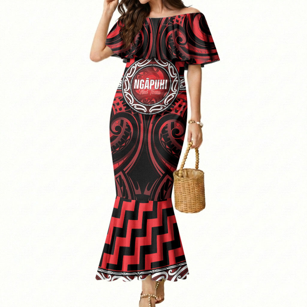Aotearoa Ngapuhi Personalised Mermaid Dress Maori Iwi Poutama Puhoro Tattoo