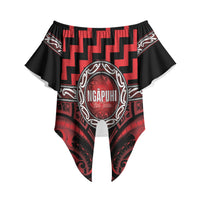Aotearoa Ngapuhi Personalised Off Shoulder Wrap Waist Top Maori Iwi Poutama Puhoro Tattoo