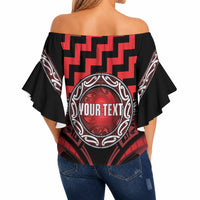 Aotearoa Ngapuhi Personalised Off Shoulder Wrap Waist Top Maori Iwi Poutama Puhoro Tattoo
