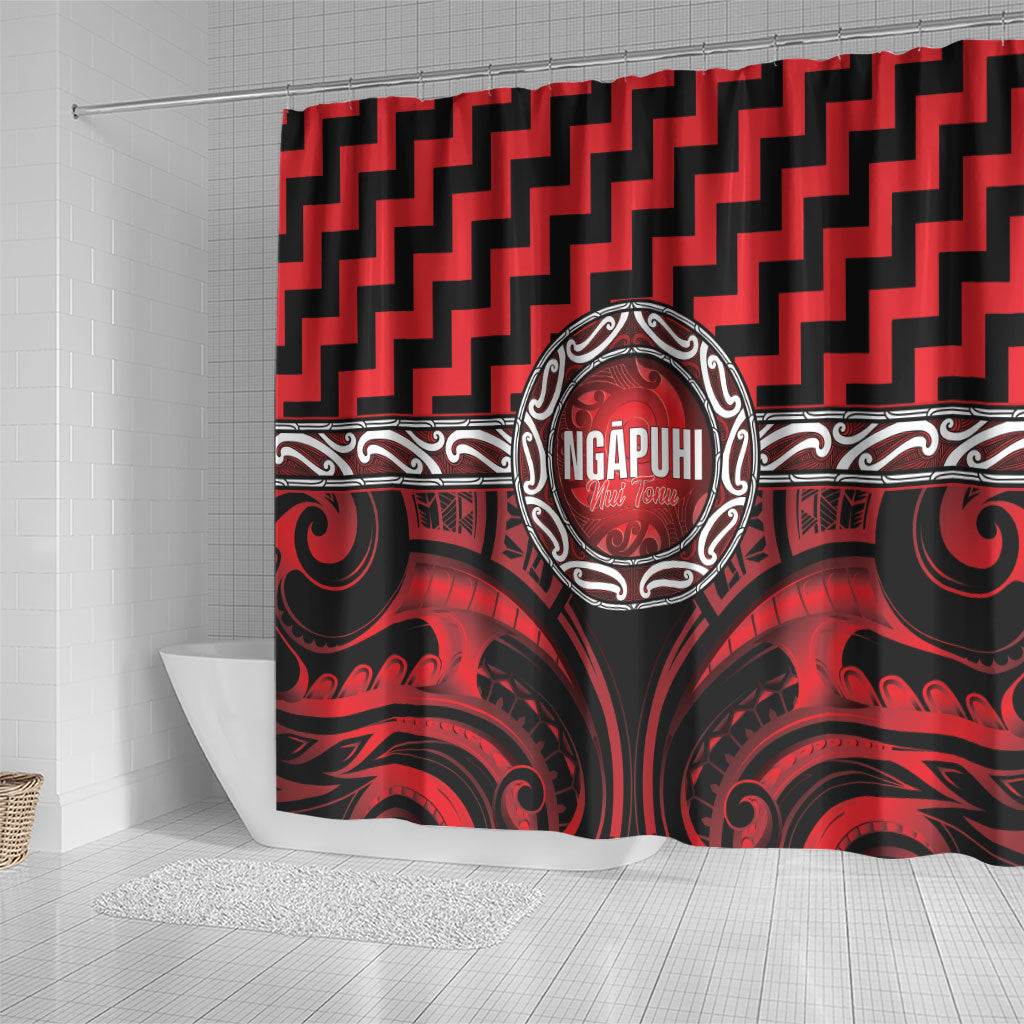 Aotearoa Ngapuhi Shower Curtain Maori Iwi Poutama Puhoro Tattoo