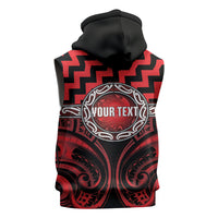 Aotearoa Ngapuhi Personalised Sleeveless Hoodie Maori Iwi Poutama Puhoro Tattoo