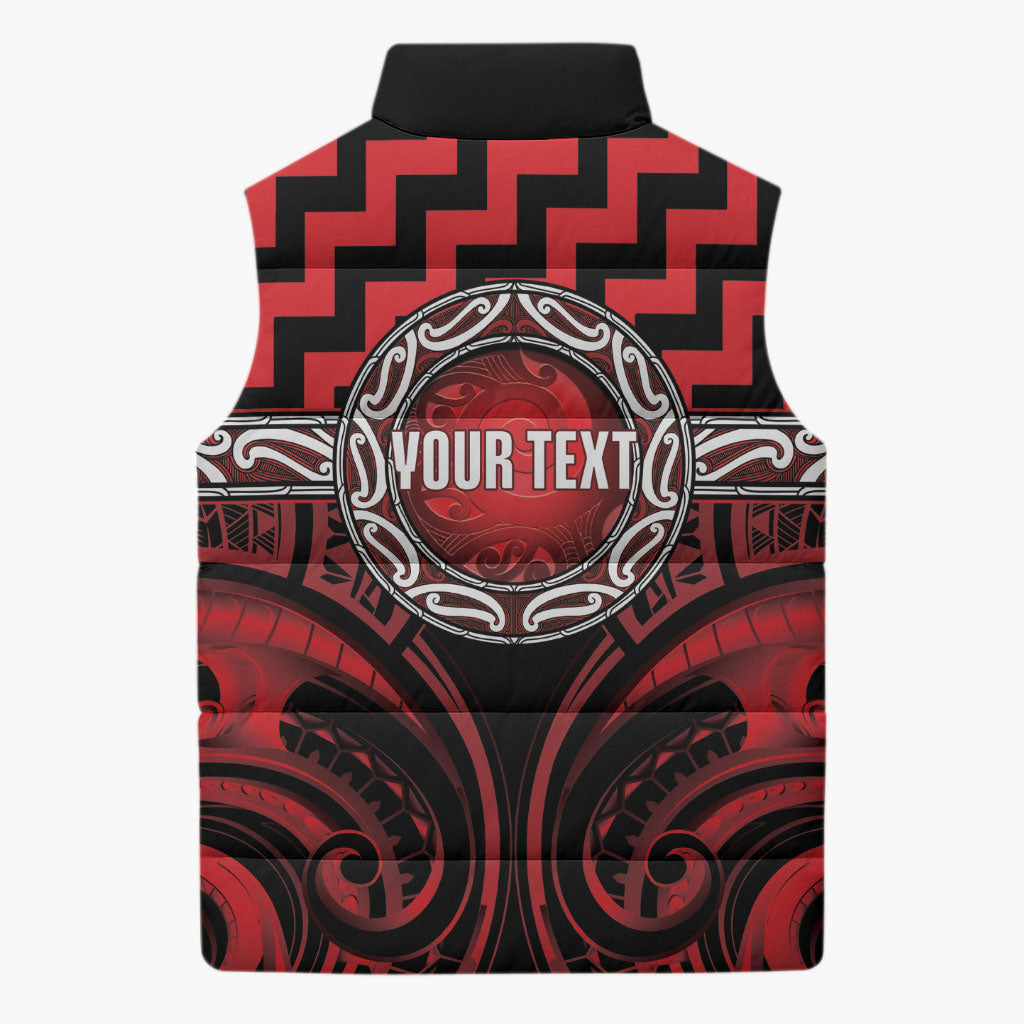 Aotearoa Ngapuhi Personalised Sleeveless Puffer Jacket Maori Iwi Poutama Puhoro Tattoo