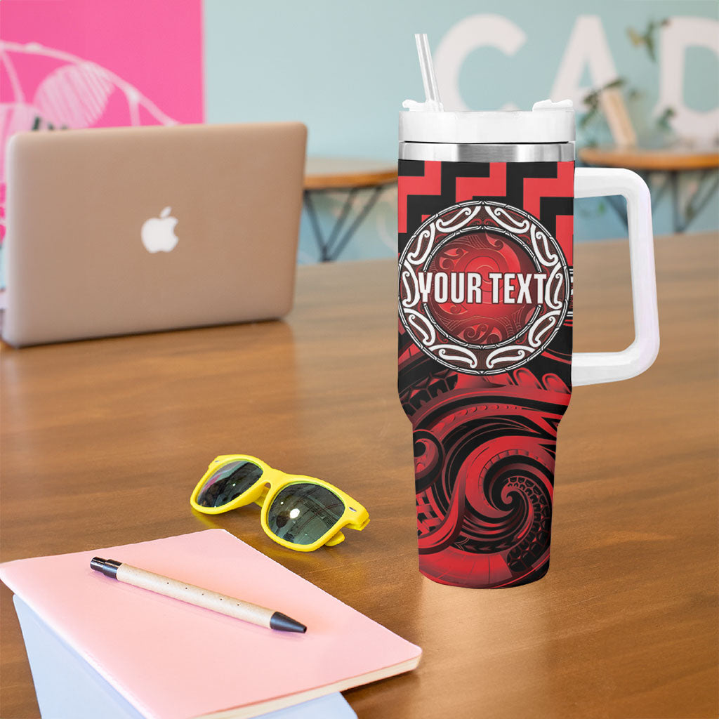 Aotearoa Ngapuhi Personalised Tumbler With Handle Maori Iwi Poutama Puhoro Tattoo