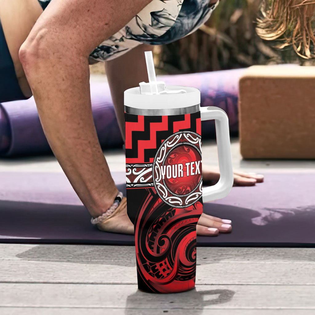 Aotearoa Ngapuhi Personalised Tumbler With Handle Maori Iwi Poutama Puhoro Tattoo