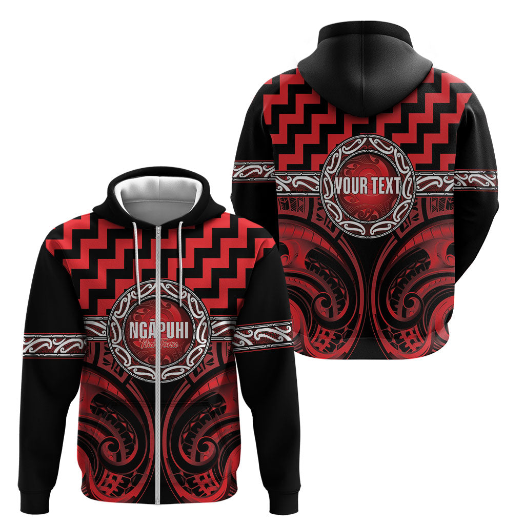 Aotearoa Ngapuhi Personalised Zip Hoodie Maori Iwi Poutama Puhoro Tattoo