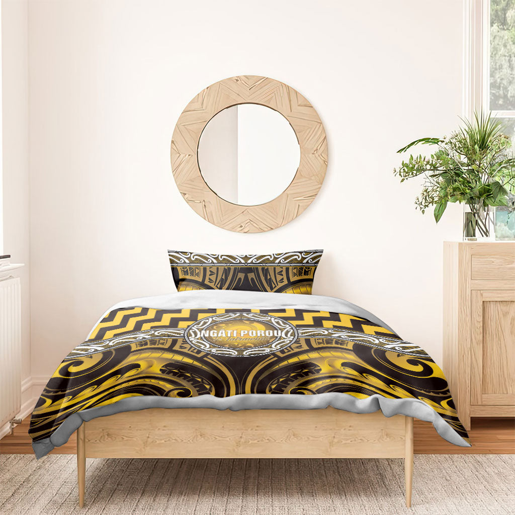 Aotearoa Ngati Porou Bedding Set Maori Iwi Poutama Puhoro Tattoo