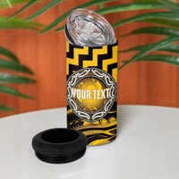 Aotearoa Ngati Porou Personalised 4 in 1 Can Cooler Tumbler Maori Iwi Poutama Puhoro Tattoo