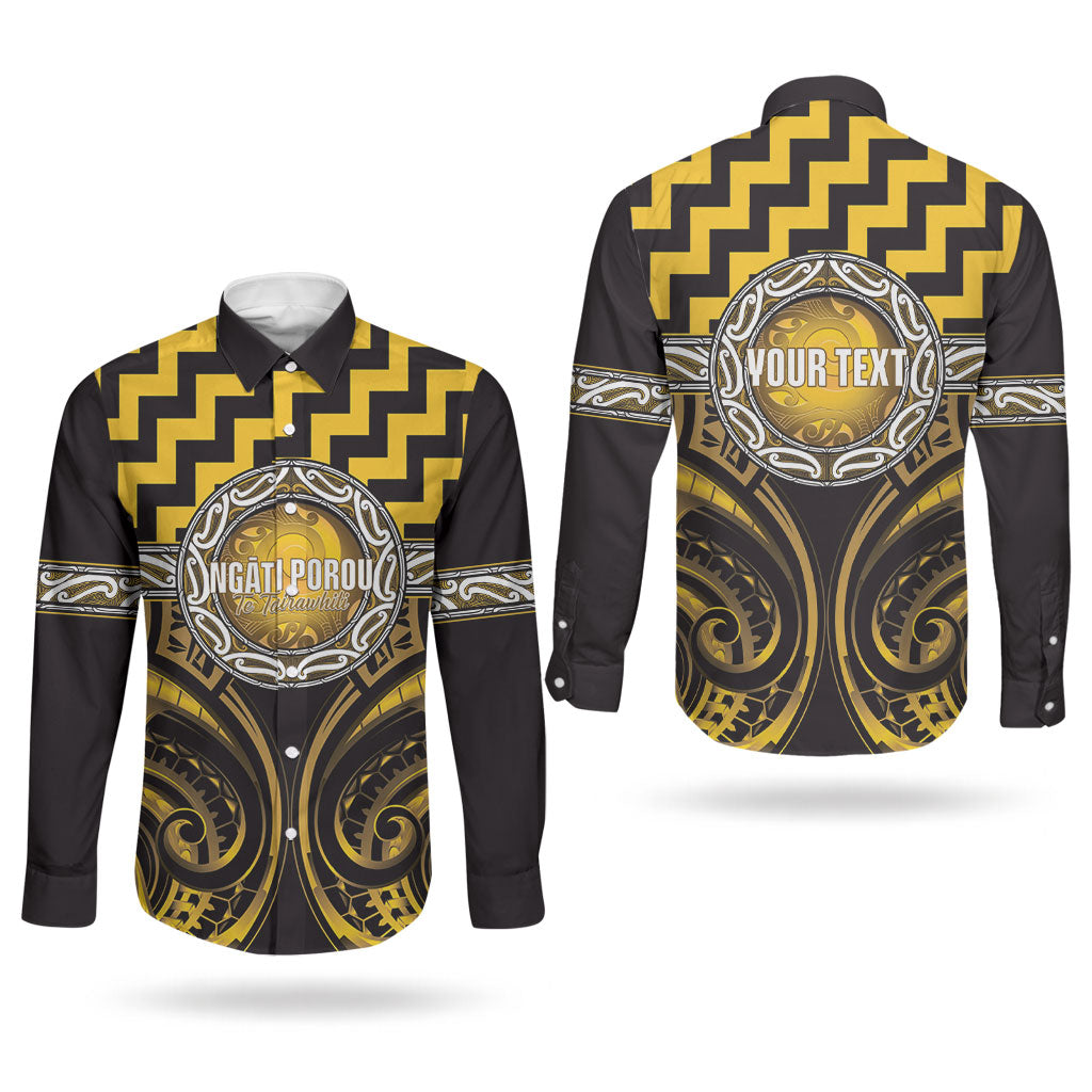 Aotearoa Ngati Porou Personalised Couples Matching Mermaid Dress and Long Sleeve Button Shirt Maori Iwi Poutama Puhoro Tattoo