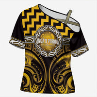 Aotearoa Ngati Porou Personalised Cross Shoulder Shirt Maori Iwi Poutama Puhoro Tattoo