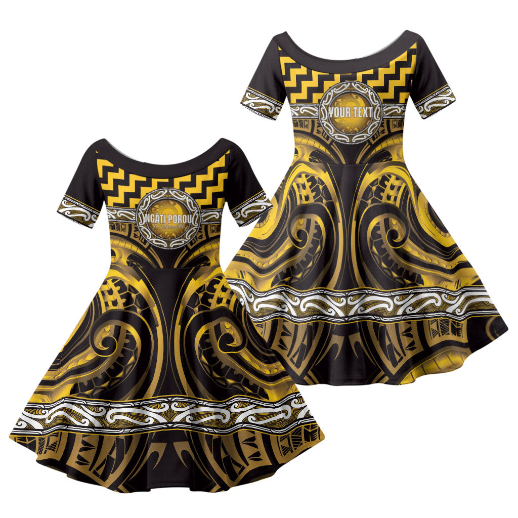 Aotearoa Ngati Porou Personalised Family Matching Summer Maxi Dress and Hawaiian Shirt Maori Iwi Poutama Puhoro Tattoo