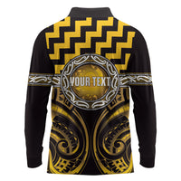 Aotearoa Ngati Porou Personalised Long Sleeve Polo Shirt Maori Iwi Poutama Puhoro Tattoo
