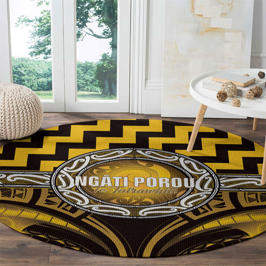 Aotearoa Ngati Porou Round Carpet Maori Iwi Poutama Puhoro Tattoo