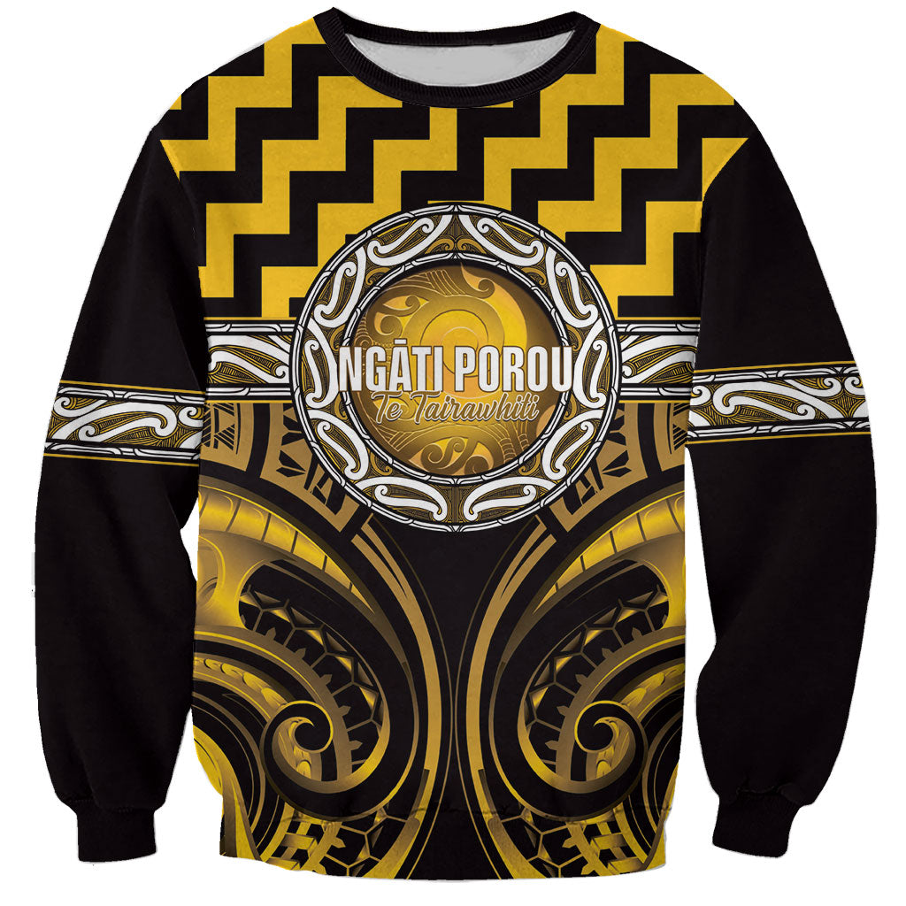 Aotearoa Ngati Porou Personalised Sweatshirt Maori Iwi Poutama Puhoro Tattoo LT14 Unisex Yellow - Polynesian Pride