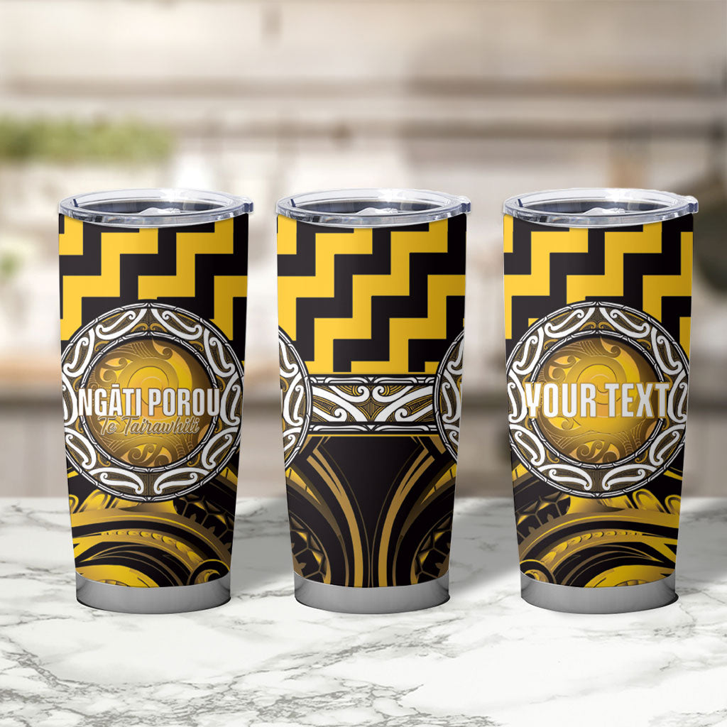 Aotearoa Ngati Porou Personalised Tumbler Cup Maori Iwi Poutama Puhoro Tattoo