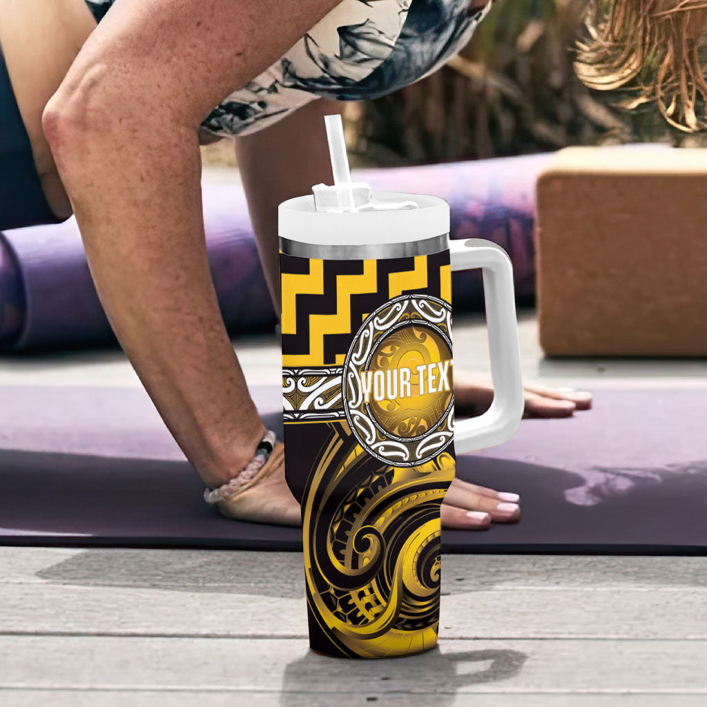Aotearoa Ngati Porou Personalised Tumbler With Handle Maori Iwi Poutama Puhoro Tattoo