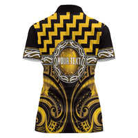 Aotearoa Ngati Porou Personalised Women Polo Shirt Maori Iwi Poutama Puhoro Tattoo