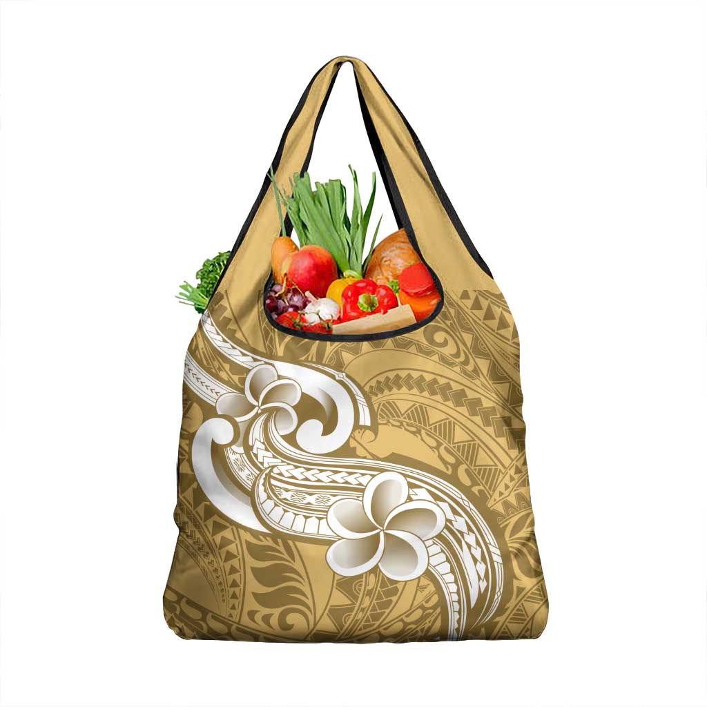Polynesia Grocery Bag Plumeria With Tribal Pattern Yellow Pastel LT14 1-pack One Size Yellow - Polynesian Pride