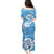 Polynesia Puletasi Plumeria With Tribal Pattern Blue Pastel Vibes LT14 - Polynesian Pride