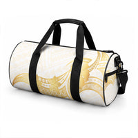 Polynesia White Sunday Duffle Bag Polynesian Tattoo Plumeria Hibiscus Gold LT14 - Polynesian Pride