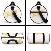 Polynesia White Sunday Duffle Bag Polynesian Tattoo Plumeria Hibiscus Gold LT14 - Polynesian Pride