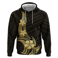Gold Black Polynesia Hibiscus Plumeria Tattoo Hoodie LT14 Pullover Hoodie Black - Polynesian Pride