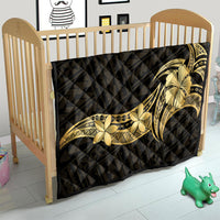 Gold Black Polynesia Hibiscus Plumeria Tattoo Quilt LT14 - Polynesian Pride
