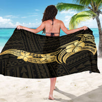 Gold Black Polynesia Hibiscus Plumeria Tattoo Sarong LT14 - Polynesian Pride