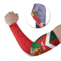 Custom Rugby Tonga and Lebanon Arm Sleeves Mate Maa Tonga Cedars Together LT14 Set of 2 Multicolor - Polynesian Pride