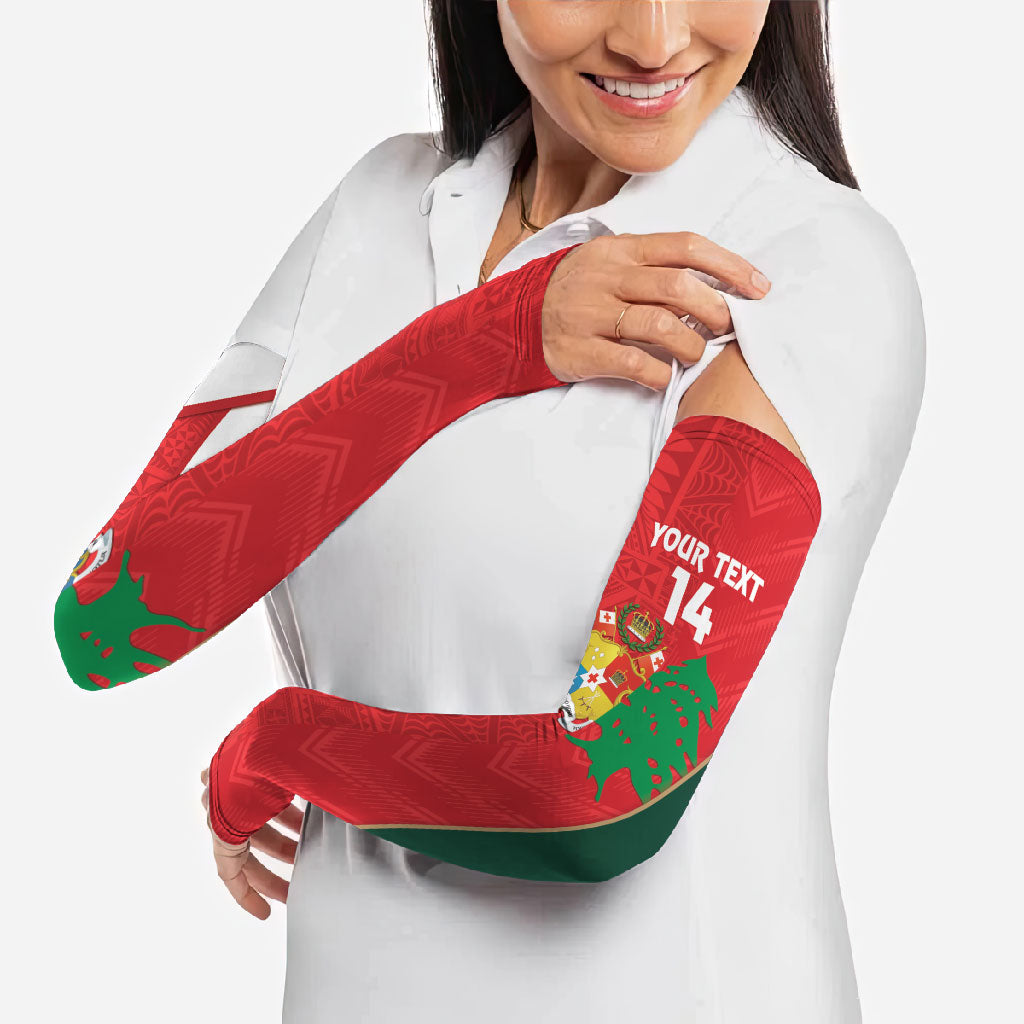 Custom Rugby Tonga and Lebanon Arm Sleeves Mate Maa Tonga Cedars Together LT14 - Polynesian Pride