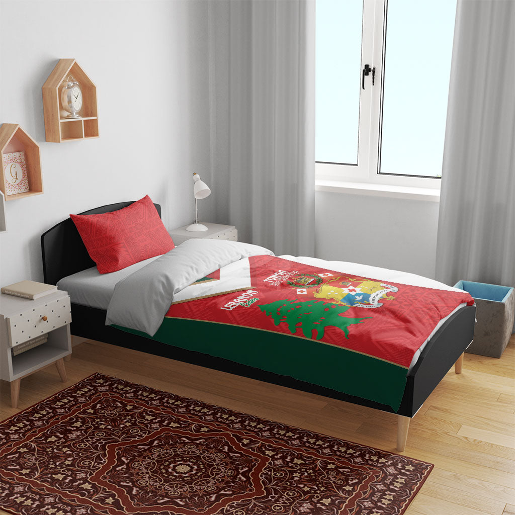 Rugby Tonga and Lebanon Bedding Set Mate Maa Tonga Cedars Together LT14 - Polynesian Pride