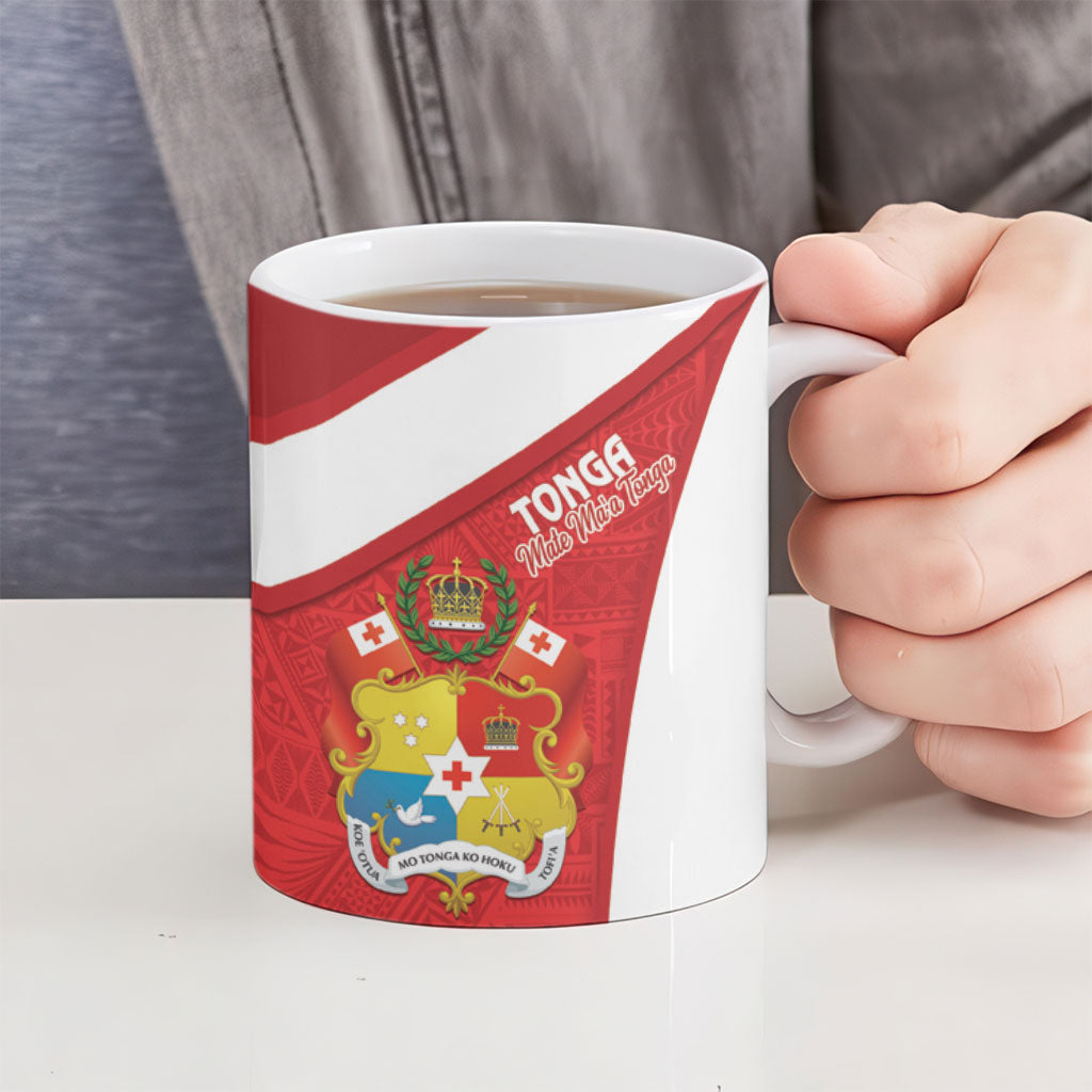 Rugby Tonga and Lebanon Ceramic Mug Mate Maa Tonga Cedars Together LT14 - Polynesian Pride