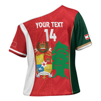 Custom Rugby Tonga and Lebanon Cross Shoulder Shirt Mate Maa Tonga Cedars Together LT14 - Polynesian Pride