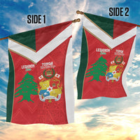 Rugby Tonga and Lebanon Garden Flag Mate Maa Tonga Cedars Together LT14 - Polynesian Pride