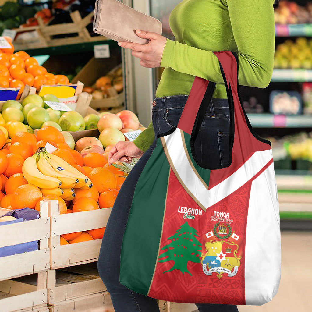 Rugby Tonga and Lebanon Grocery Bag Mate Maa Tonga Cedars Together LT14 - Polynesian Pride