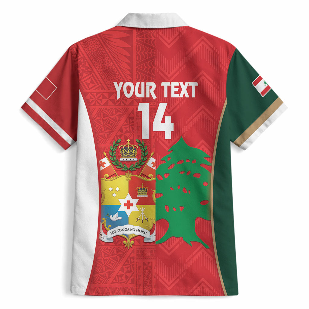 Custom Rugby Tonga and Lebanon Hawaiian Shirt Mate Maa Tonga Cedars Together LT14 - Polynesian Pride