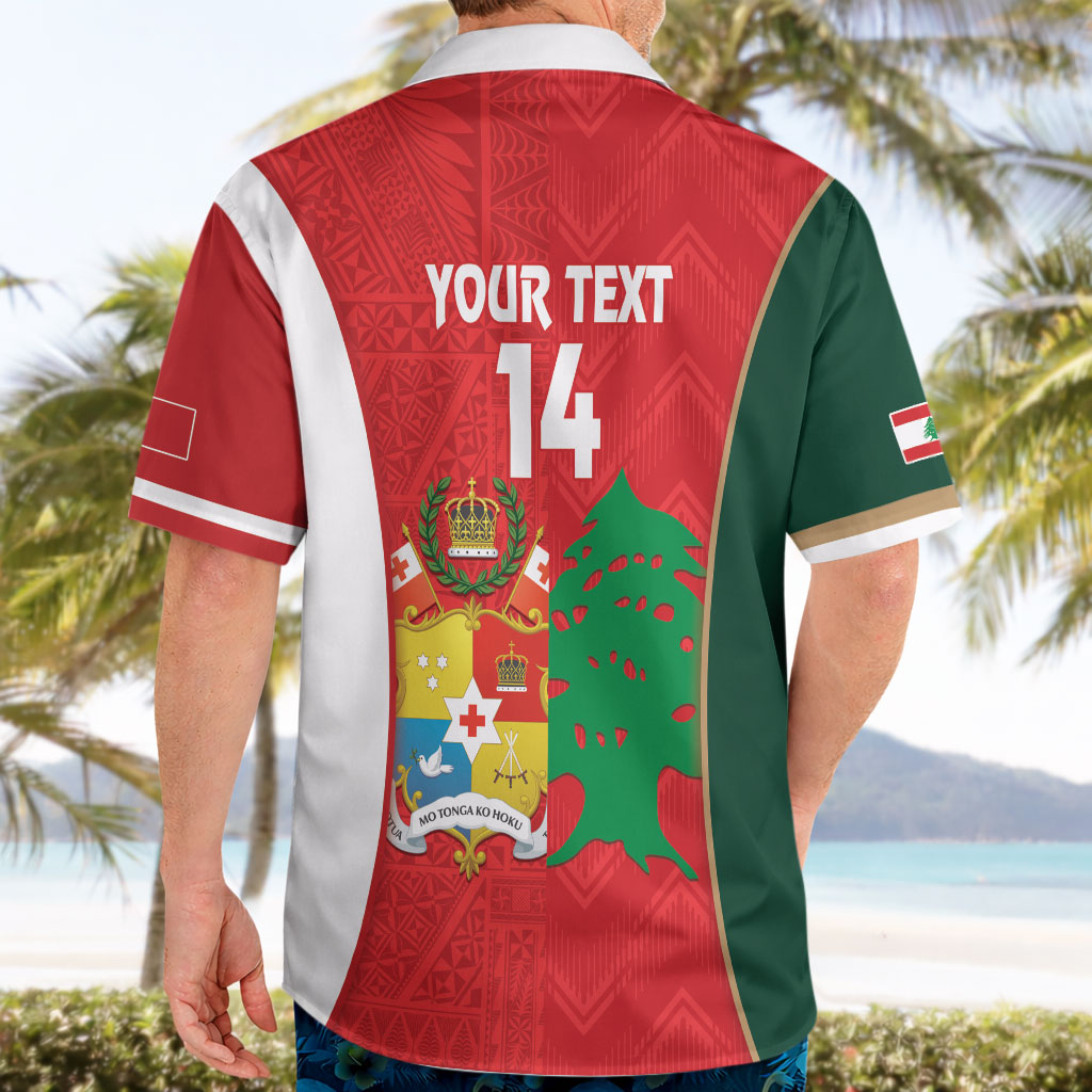 Custom Rugby Tonga and Lebanon Hawaiian Shirt Mate Maa Tonga Cedars Together LT14 - Polynesian Pride