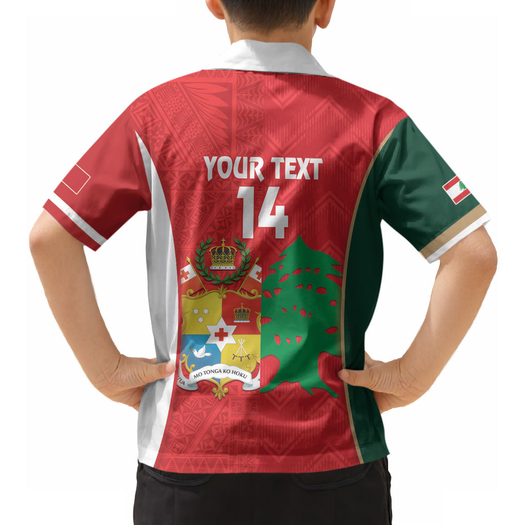 Custom Rugby Tonga and Lebanon Hawaiian Shirt Mate Maa Tonga Cedars Together LT14 - Polynesian Pride