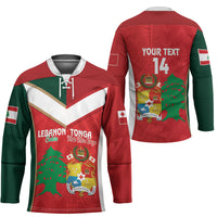 Custom Rugby Tonga and Lebanon Hockey Jersey Mate Maa Tonga Cedars Together LT14 - Polynesian Pride