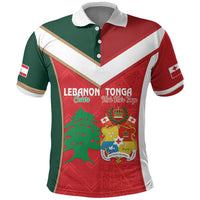 Custom Rugby Tonga and Lebanon Polo Shirt Mate Maa Tonga Cedars Together LT14 Multicolor - Polynesian Pride