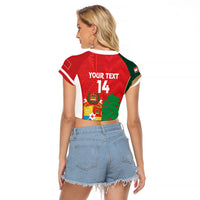 Custom Rugby Tonga and Lebanon Raglan Cropped T Shirt Mate Maa Tonga Cedars Together LT14 - Polynesian Pride